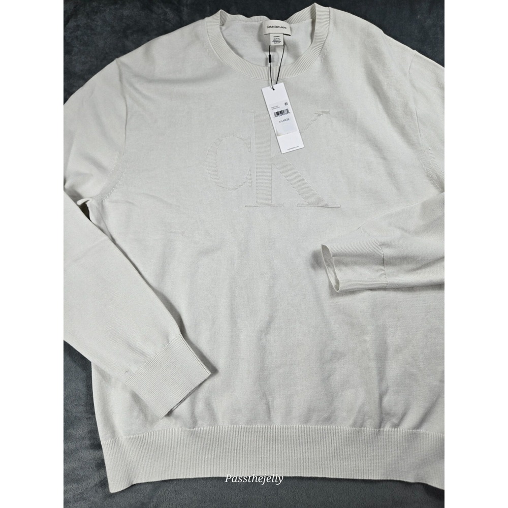 Calvin Klein  Sweater Mens Extra Large Summit Knit Smooth Monogram Logo Golf